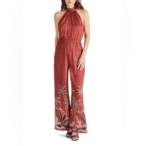 Steve Madden Rust Palm Print Jumpsuit